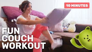 Fun comfy couch workout for beginners  10 minutes  Wakeout [upl. by Gilbye58]