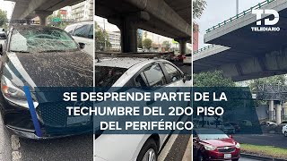 Se desploma techumbre del segundo piso de Periférico Sur hay dos autos dañados [upl. by Anavas]