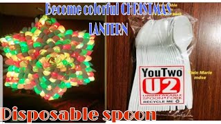 DIY Spoon Christmas Lantern  3D Parol Using Recycled Materials in full tutorial colorful Lantern [upl. by Yllac241]