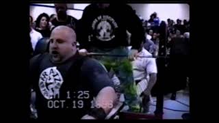 Jamie Harris Bench press 760 lbs 1996 Attempting 781 for a World record [upl. by Merrielle]