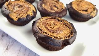 Low Carb Keto Chocolate Peanut Butter Brownie Muffins Sugar Free [upl. by Tound25]