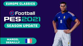 M DESAILLY facestats Europe Classics How to create in PES 2021 [upl. by Rew]