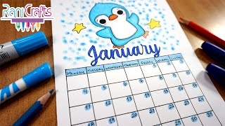 DIY  JANUARY CALENDAR  Bullet journal decoration organization ideas [upl. by Leanahtan]