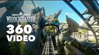 360 Video Jurassic World VelociCoaster  Islands of Adventure [upl. by Anailuj112]