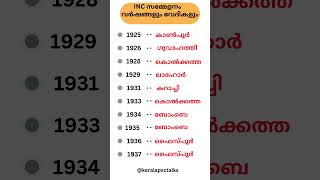 INC സമ്മേളനം INDIAN NATIONAL CONGRES  KERALA PSC psc keralapsc [upl. by Yrrum]