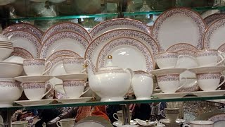 Bone china dinner set  glassware crockery  wholesale shop bridal bedsheets collection [upl. by Stryker]