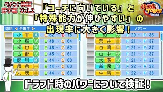 【ペナント検証】15 ドラフト時のパワーと成長タイプや初期能力の関係を検証！【パワプロ2022】 [upl. by Pirozzo732]