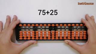 how to add 75 and 25 using abacustwo digit addition using abacusInstAbacus [upl. by Duaner]