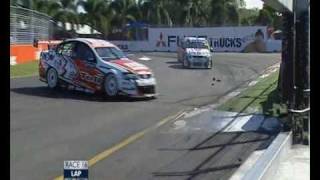 V8 Supercars  Craig Lowndes Hits James Courtney Race 2  Townsville 2010 [upl. by Philipines]