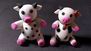 Dairy Cow Clay modeling easy and simple How to make dairy cattle with Clay easy clay art [upl. by Isia]