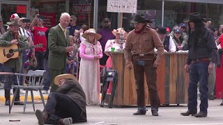 Lewistown hosts reenactment of Rattlesnake Jake shootout [upl. by Urbana941]