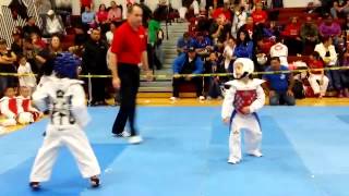 Awesome 7 Year Old Taekwondo Sparring Match [upl. by Eibot261]