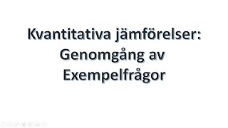 Högskoleprovet Kvantitativa jämförelser  fem uppgifter [upl. by Airual964]