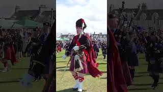 scotlandthebrave as drummajor John Matheson leads the massed pipesanddrums at Nairn shorts [upl. by Aden]