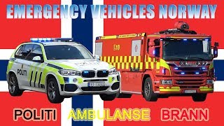 🚨 Norway Fire Engines Police and Ambulance Responding collection [upl. by Gawlas]