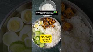 1000 calorie High protein ✅ meal for bulkingVegetarians bulking bulkingdiet weightgainfoods [upl. by Oirazan]