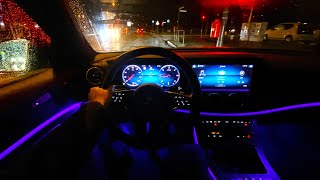 2022 Mercedes Benz EClass Avantgarde e220d T 4matic  pov night drive [upl. by Leuamme]