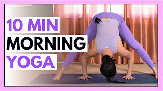 10 Min Beginner Friendly Morning Yoga Stretch  FEEL AMAZING [upl. by Arytal166]