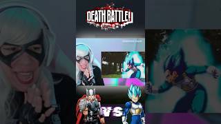 Death Battle vegeta vs thor quiengana shorts reaction [upl. by Noside]