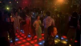 Saturday Night Fever Disco Inferno The Trammps John Travolta dancing HD 1080 with Lyrics [upl. by Archibald]