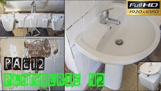 Plomberie42PAE12Fixation au scellement chimique dun lavabo qui a mal été fixéfaïence arrachée [upl. by Anilorak]