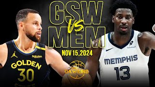 Golden State Warriors vs Memphis Grizzlies Full Game Highlights  Nov 15 2024  FreeDawkins [upl. by Alburg]