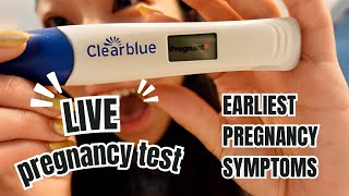 LIVE pregnancy Test at 10 DPOEarliest Pregnancy Symptoms at 8dpo leading to BFP [upl. by Adamski294]