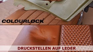 Druckstellen auf Leder  wwwlederzentrumde Lederpflege  COLOURLOCK [upl. by Maxentia]