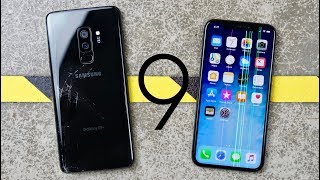 Samsung Galaxy S9 Plus vs iPhone X Drop Test [upl. by Tania507]