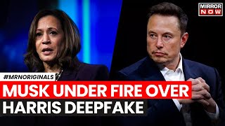 Elon Musk Shares Doctored Video Of Kamala Harris Faces Criticism Online  English News [upl. by Aciretahs]