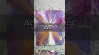 How to make acrylic pouring painting  Resin on Canvas  Amazing acrylic pour Purple yellow blue [upl. by Dahij86]