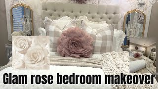 GLAM ROSE MASTER BEDROOM MAKEOVER 2024  WALLPAPER INSTALLATION  CHELLESGLAMHOME [upl. by Allemap244]