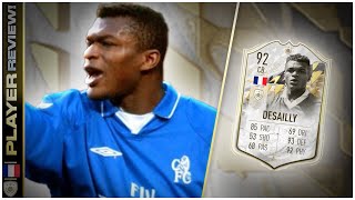 PRIME ICON MOMENTS 92 RATED MARCEL DESAILLY PLAYER REVIEW  FIFA 22 ULTIMATE TEAM  THE BRICK WALL [upl. by Nogras]