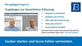 Fragebogen zur steuerlichen Erfassung  die wichtigen Fragen [upl. by Odnomyar]