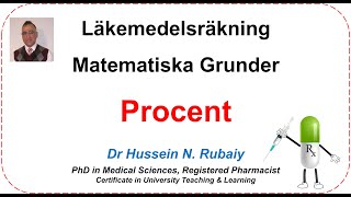 Läkemedelsräkning  Matematiska Grunder  Procent [upl. by Paresh]