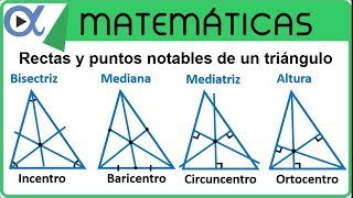 Rectas y puntos notables de un triángulo  Geometría  Vitual [upl. by Llerref178]