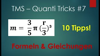 TMS  Quantitative amp Formale Probleme  Tricks 7  Formeln und Gleichungen [upl. by Emmie]