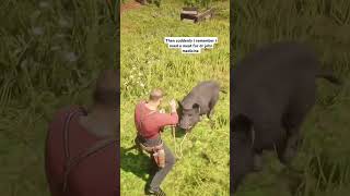 Pig killing animation in Rdr2 shorts [upl. by Notlrac]