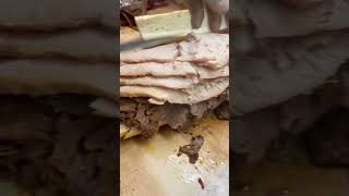 Brisket Turkey gravy on club bread  Katzs Deli 🔥🥪 asmr food shorts [upl. by Renferd]