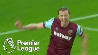 Tomas Souceks stunning volley puts West Ham 21 in front of Everton  Premier League  NBC Sports [upl. by Harle]