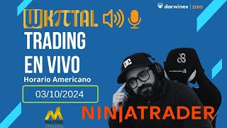 Trading en vivo en español en NinjaTrader 03102024 [upl. by Orihakat]