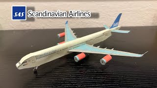 Papercraft Airigami Airbus A340300 Scandinavian Airlines [upl. by Dorian]