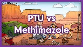 PTU vs Methimazole Mnemonic for USMLE [upl. by Onilatac]