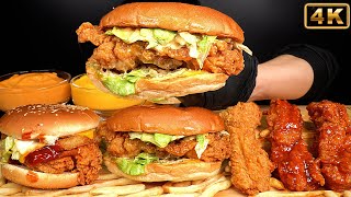 MUKBANG ASMR  KFC Zinger Burger amp Black Label Chicken KFC 징거버거 amp 블랙라벨 치킨 [upl. by Roana]