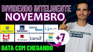 DIVIDENDOS PARA NOVEMBRO  15 DATA COM PARA DIVIDENDOS EM NOVEMBRO  BBAS3 LEVE3 CXSE3 TAEE11 [upl. by Attiuqram]