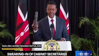 DR ALFRED MUTUA SWORN IN AS CABINET SECRETARY FOR LABOUR amp SOCIAL PROTECTION [upl. by Endor813]