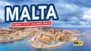 THE REAL MALTA  Sliema to St Julians Tour [upl. by Yelkrab]