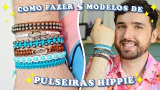 COMO FAZER PULSEIRAS HIPPIE  Passo a passo de 5 técnicas  DIY PULSEIRADE MACRAMÊ PONTO BÁSICO [upl. by Etac]