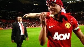 Patrice Evra Biting inflatible hand  Imitating Suarez [upl. by Hahcim]