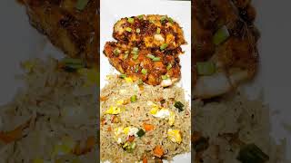 Honey garlic chicken with egg fried shortsfeed viral trending food [upl. by Ramhaj616]